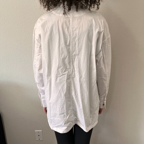 Martha Stewart Stretch Poplin Blouse with Split V-Neck - Picture 6 of 7